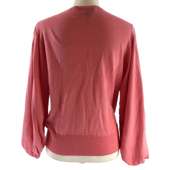 Spring & Mercer Women's Linen Cotton 3/4 Lantern Sleeve Button Front Cardigan L - Picture 2 of 9